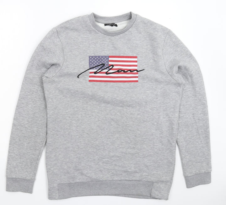 Boohoo Mens Grey   Pullover Sweatshirt Size S