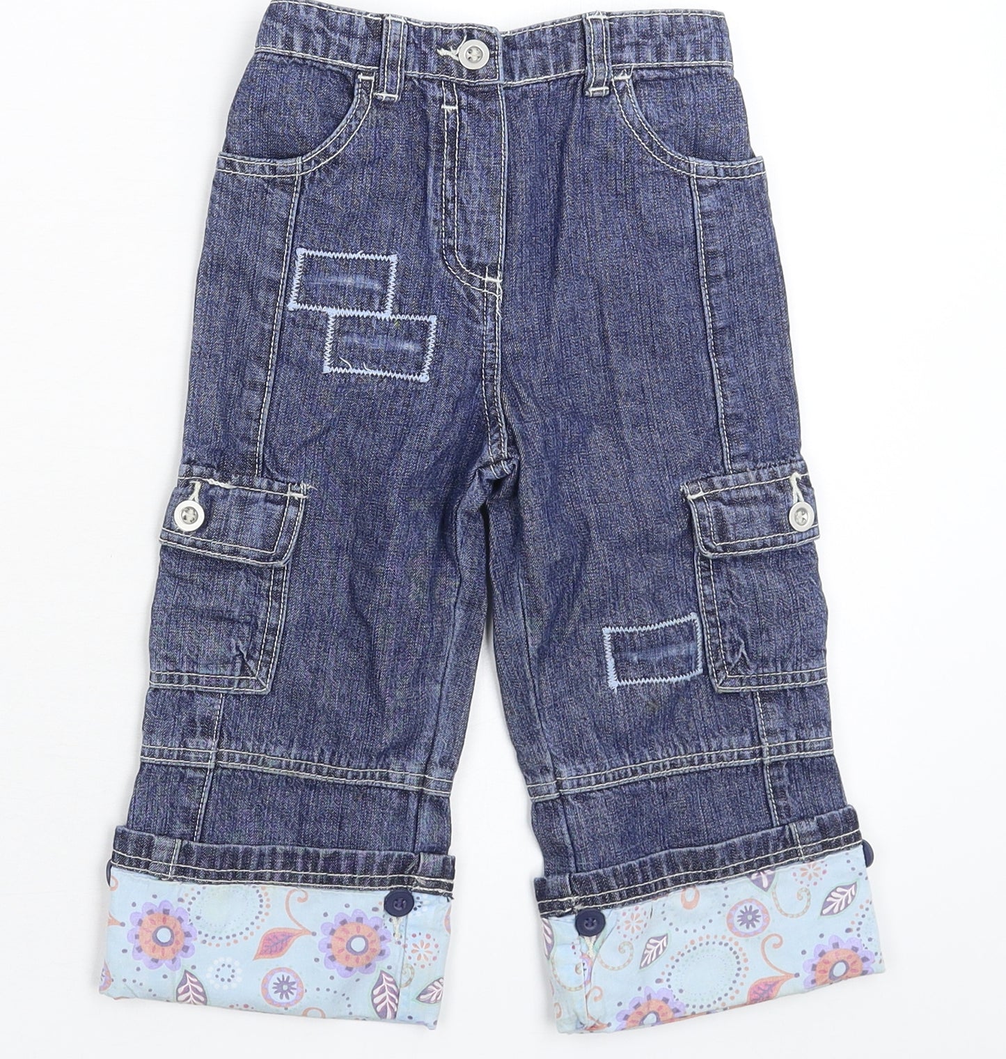 George Girls Blue  Denim Cropped Jeans Size 3-4 Years