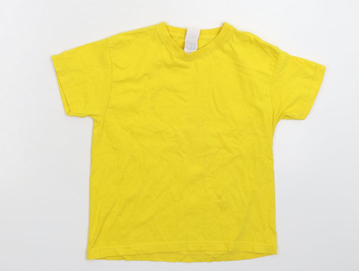 Fruit of the Loom Girls Yellow   Basic T-Shirt Size 5-6 Years