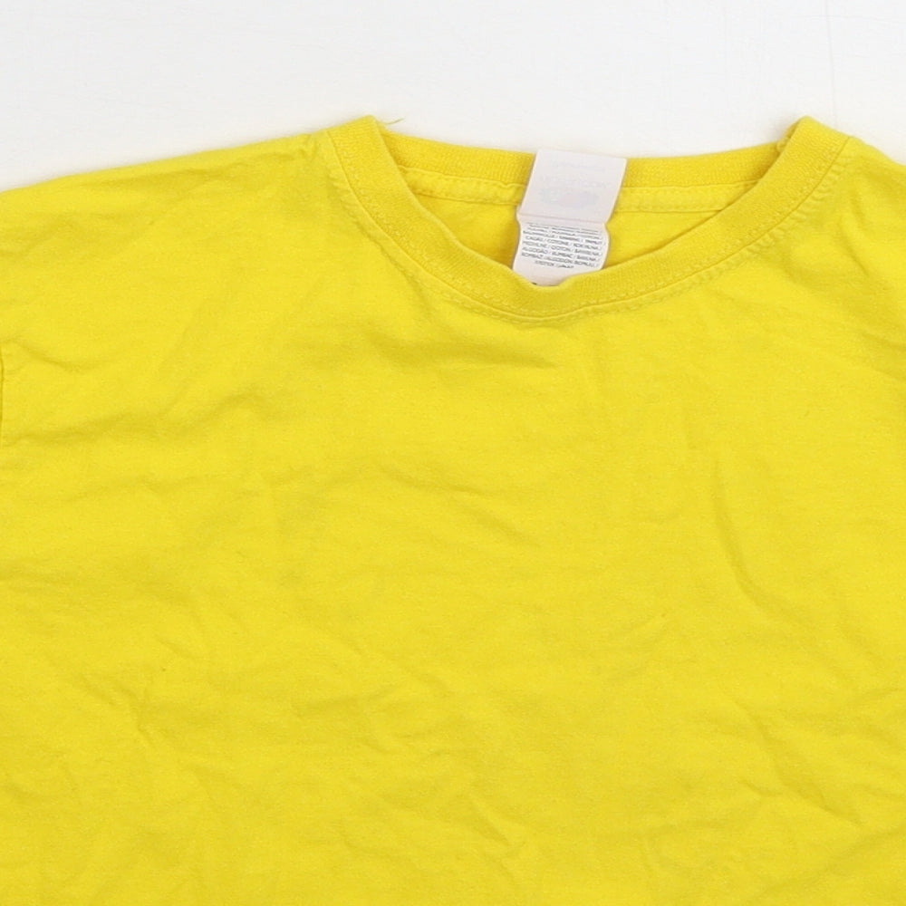 Fruit of the Loom Girls Yellow   Basic T-Shirt Size 5-6 Years