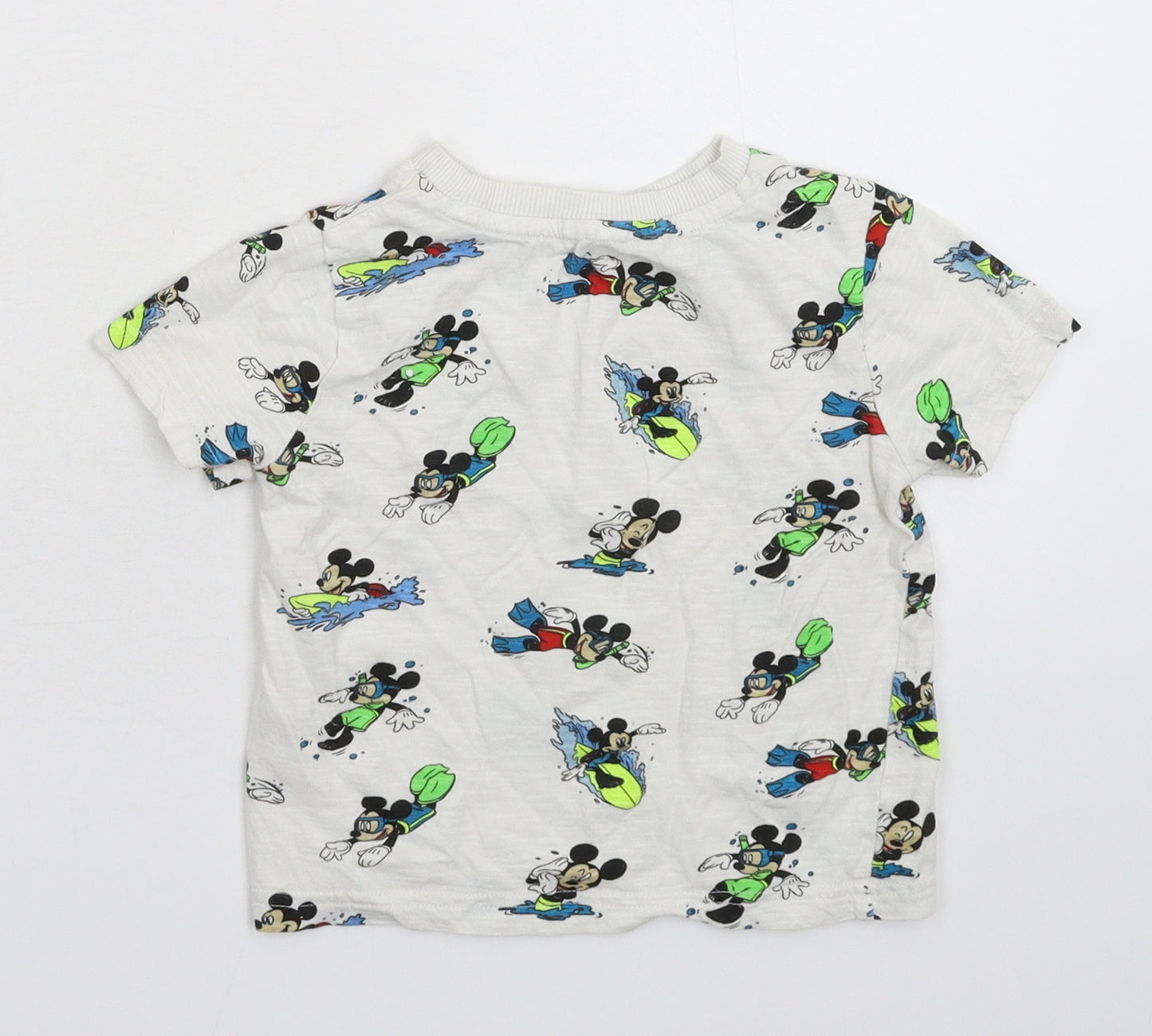 F&F Boys White   Basic T-Shirt Size 2-3 Years  - Disney