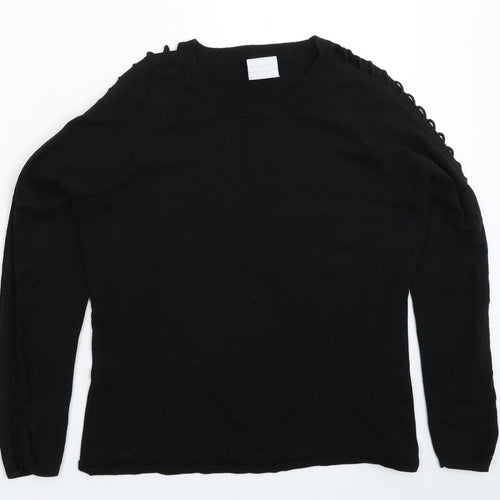 Kit Womens Black  Knit Pullover Jumper Size 18
