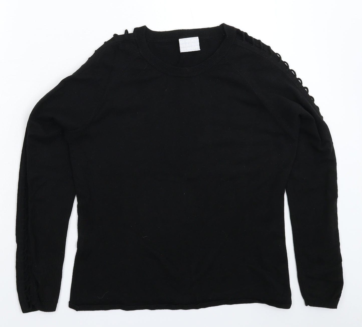 Kit Womens Black  Knit Pullover Jumper Size 18