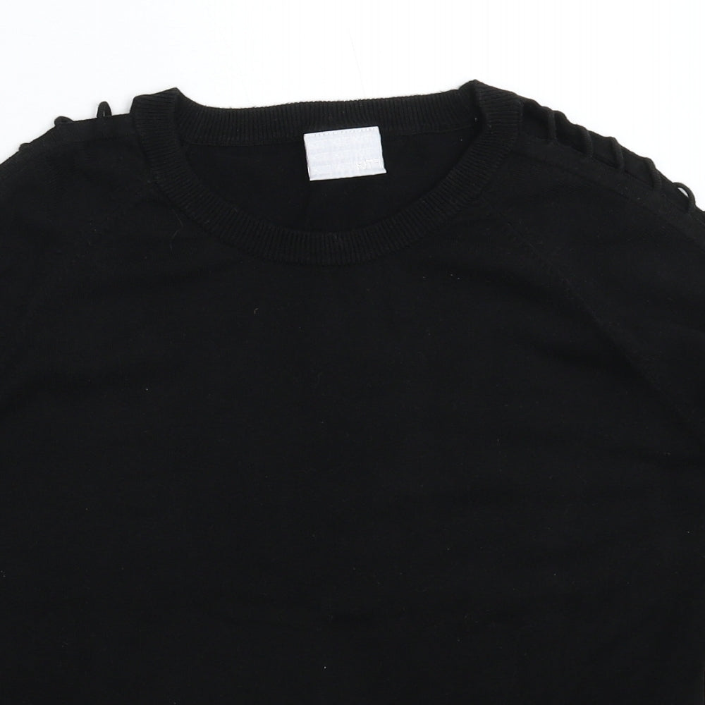 Kit Womens Black  Knit Pullover Jumper Size 18