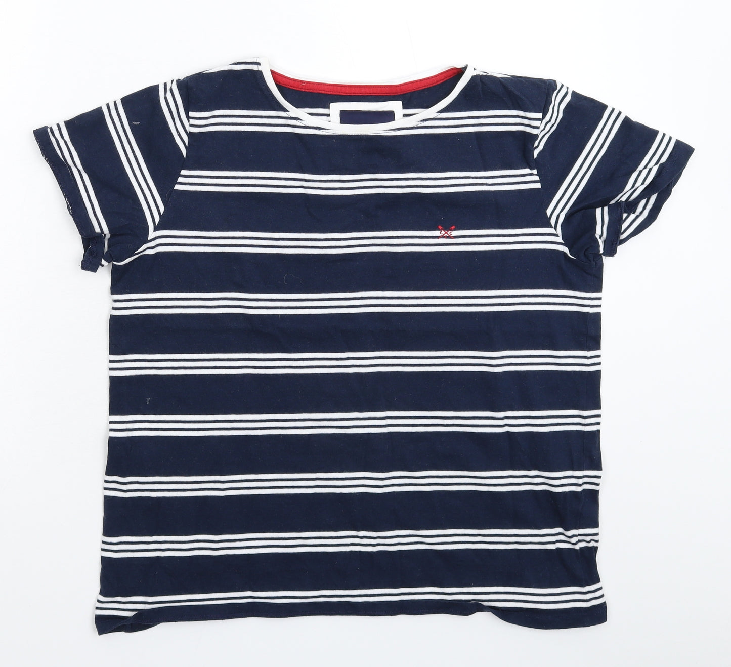 Crew Clothing Womens Blue Striped  Basic T-Shirt Size 14