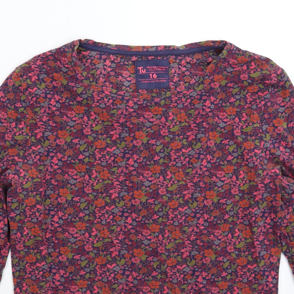 TU Womens Multicoloured Floral  Basic T-Shirt Size 16
