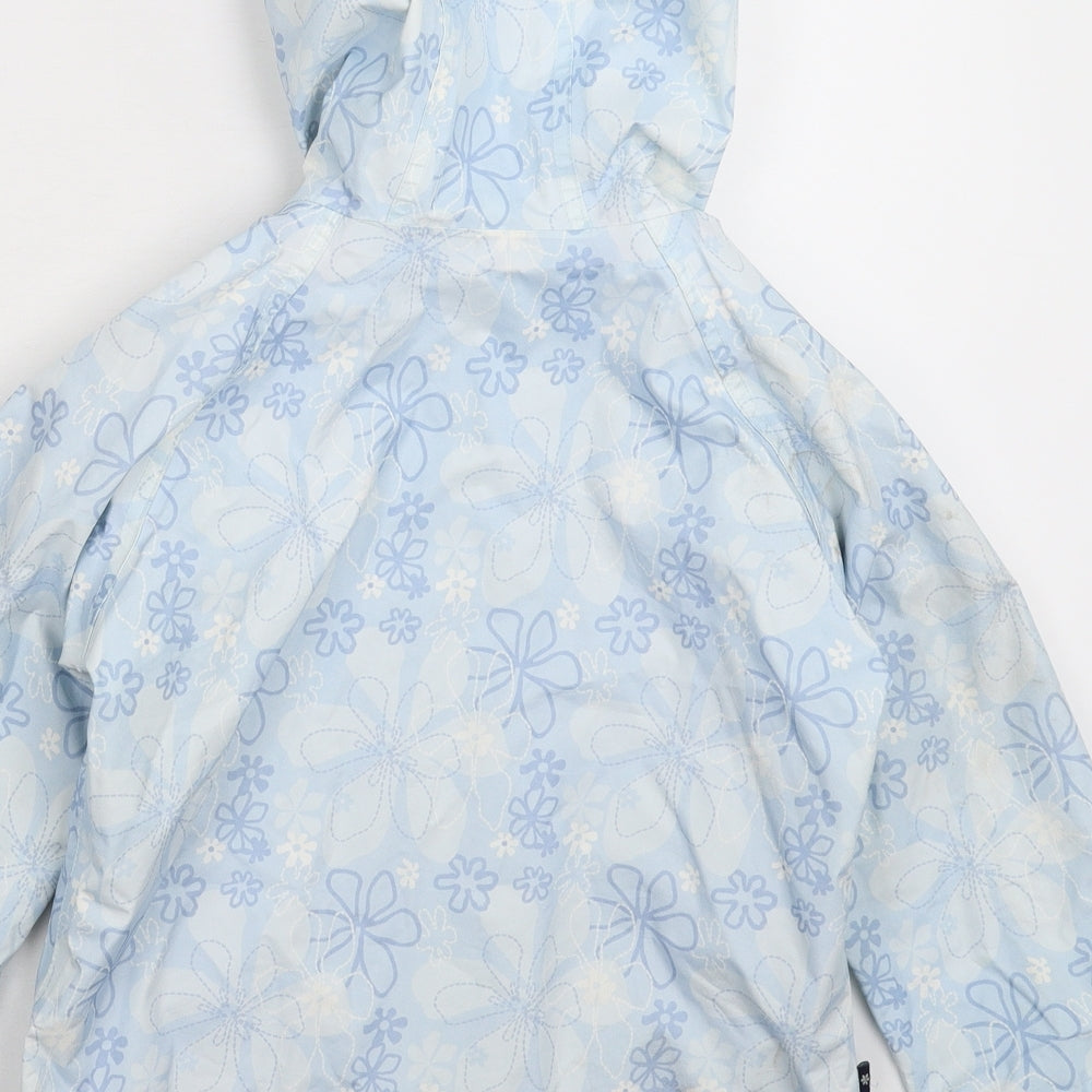 Regatta Girls Blue Floral  Rain Coat Coat Size 5-6 Years