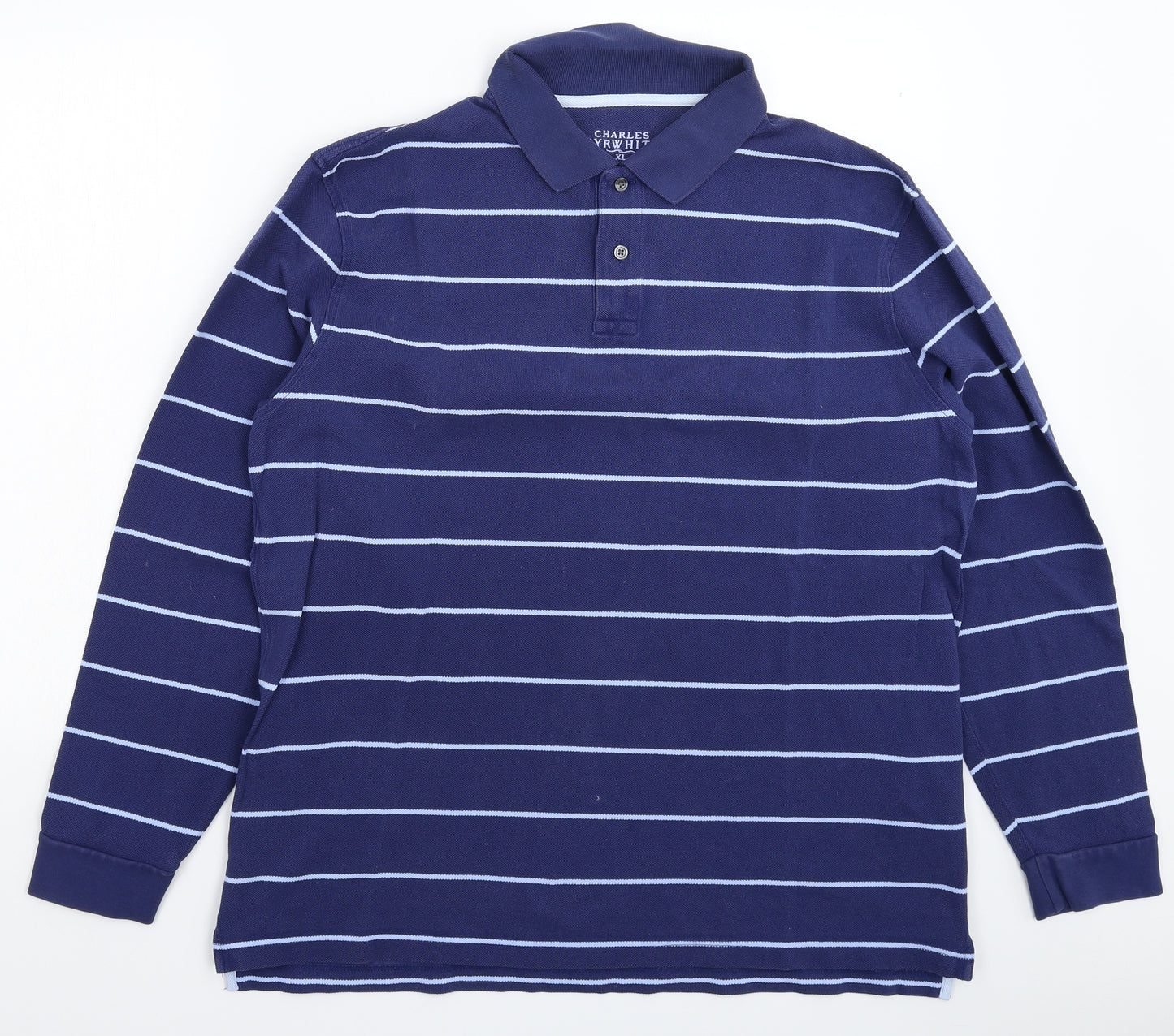 Charles Tyrwhitt Mens Blue Striped   Polo Size XL