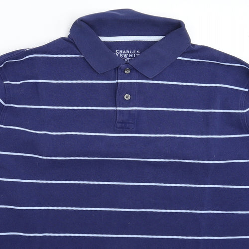 Charles Tyrwhitt Mens Blue Striped   Polo Size XL
