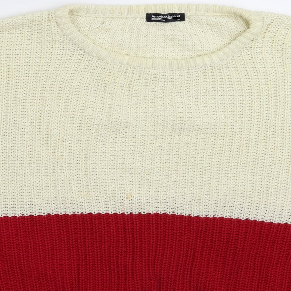 American Apparel Mens Multicoloured  Knit Pullover Jumper Size XL