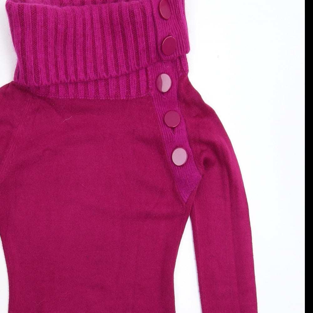 Jane Norman Womens Pink  Knit Pullover Jumper Size S