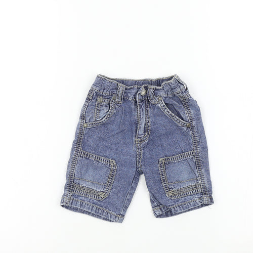 Pumpkin Patch Boys Blue Colourblock  Cropped Trousers Size 6-9 Months