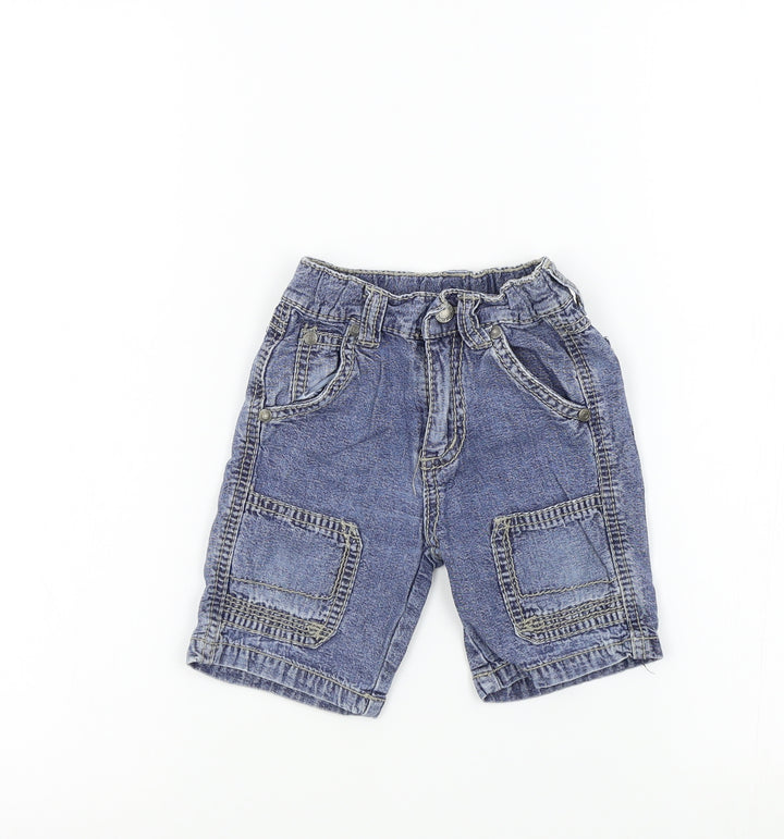 Pumpkin Patch Boys Blue Colourblock  Cropped Trousers Size 6-9 Months