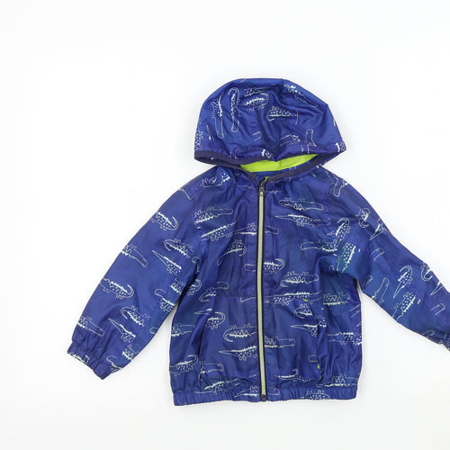 Nutmeg Boys Blue Geometric  Basic Coat Jacket Size 2-3 Years