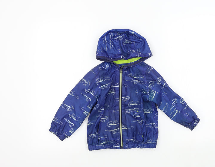 Nutmeg Boys Blue Geometric  Basic Coat Jacket Size 2-3 Years