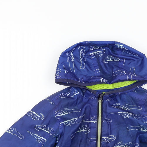 Nutmeg Boys Blue Geometric  Basic Coat Jacket Size 2-3 Years