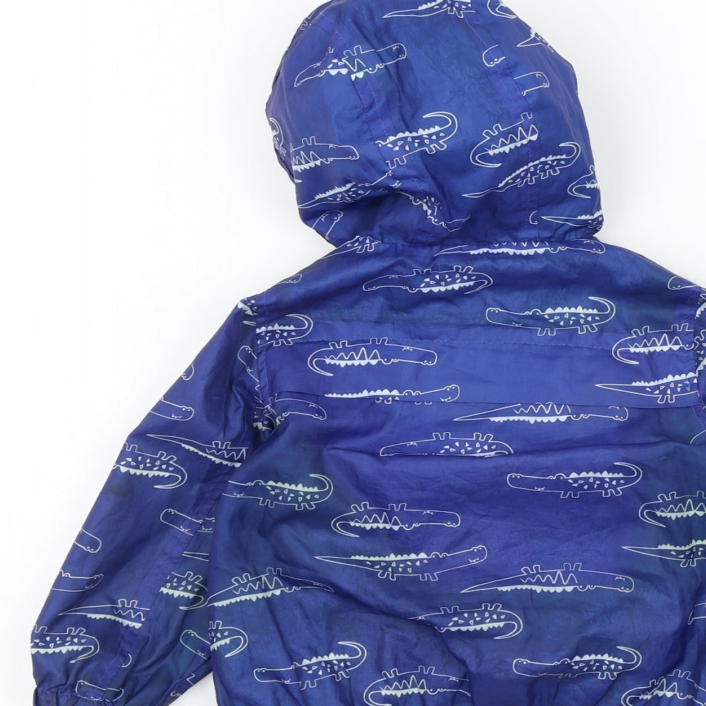 Nutmeg Boys Blue Geometric  Basic Coat Jacket Size 2-3 Years