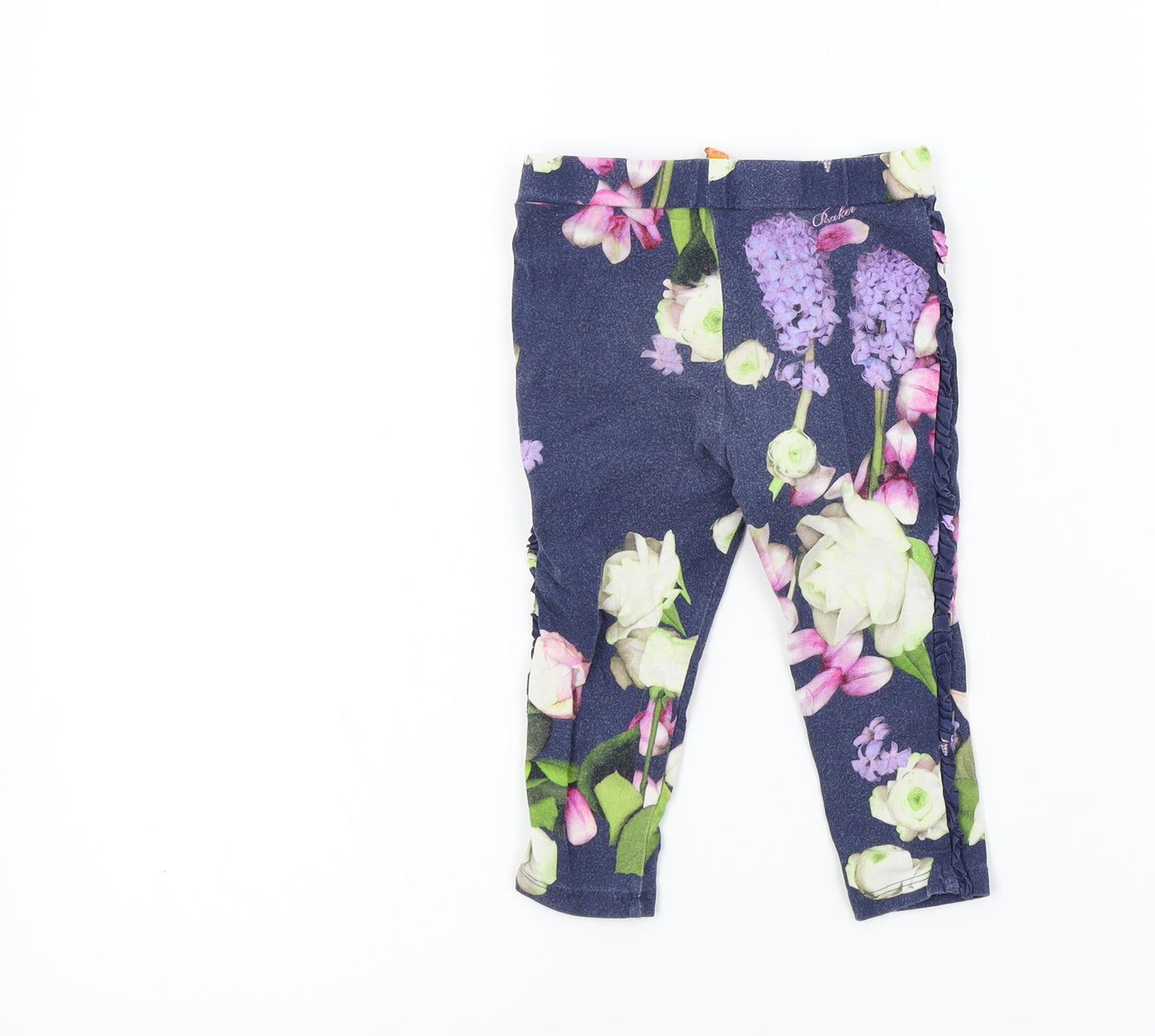 Ted Baker Girls Blue Floral  Jogger Leggings Size 12-18 Months
