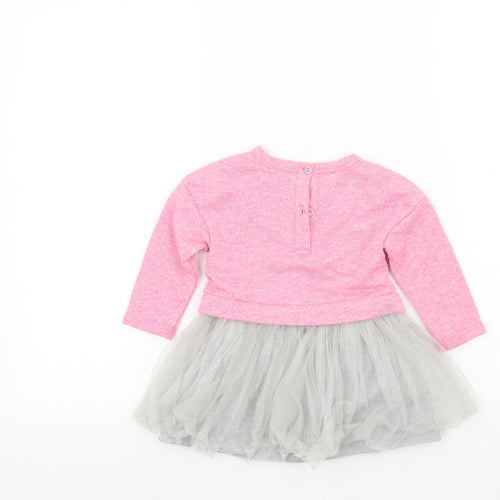 mini v Girls Pink Colourblock  Fit & Flare  Size 9-12 Months