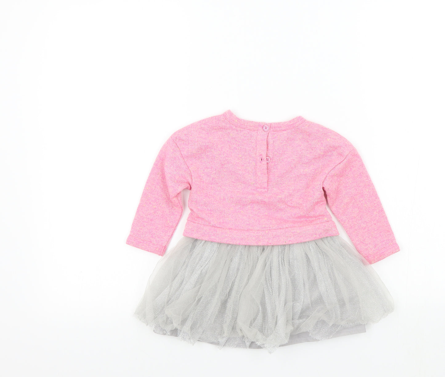 mini v Girls Pink Colourblock  Fit & Flare  Size 9-12 Months