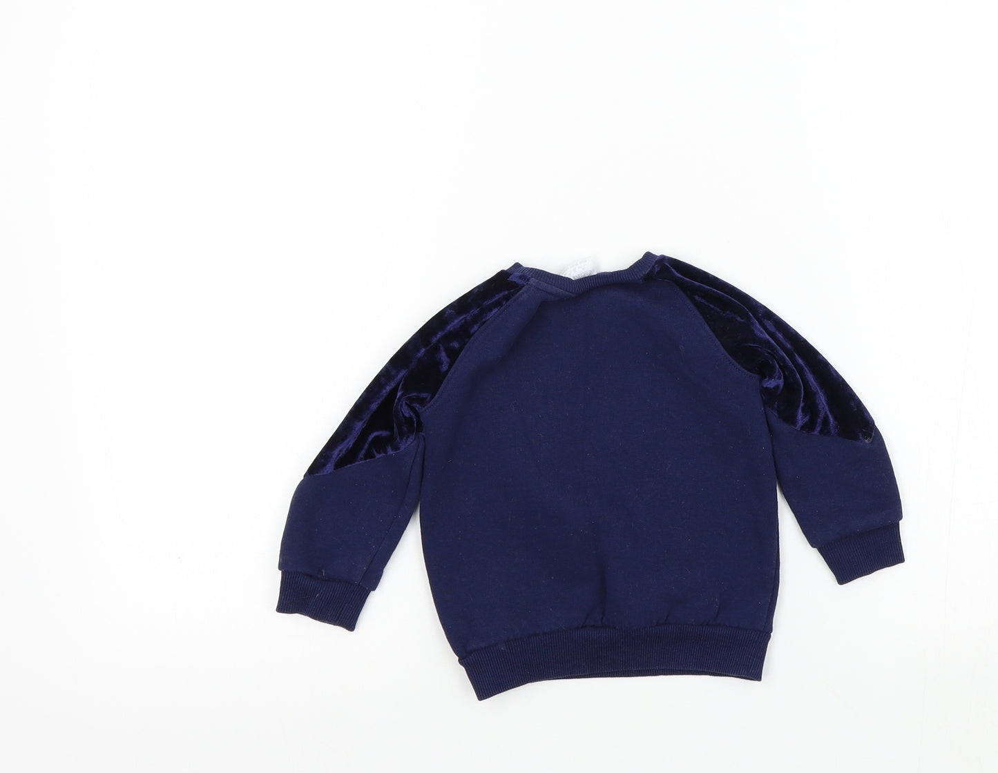 F&F Girls Black Colourblock  Pullover Jumper Size 12-18 Months