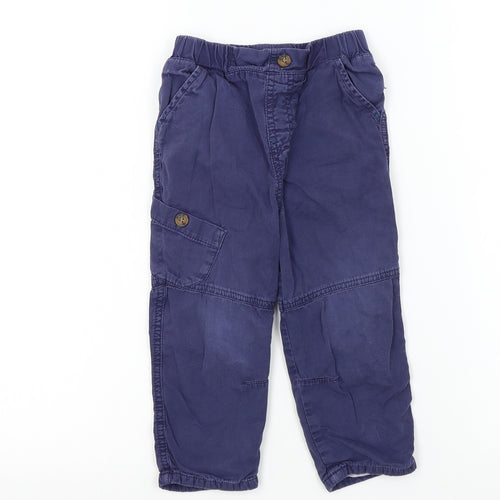 M&Co Boys Blue Colourblock  Cargo Trousers Size 18-24 Months