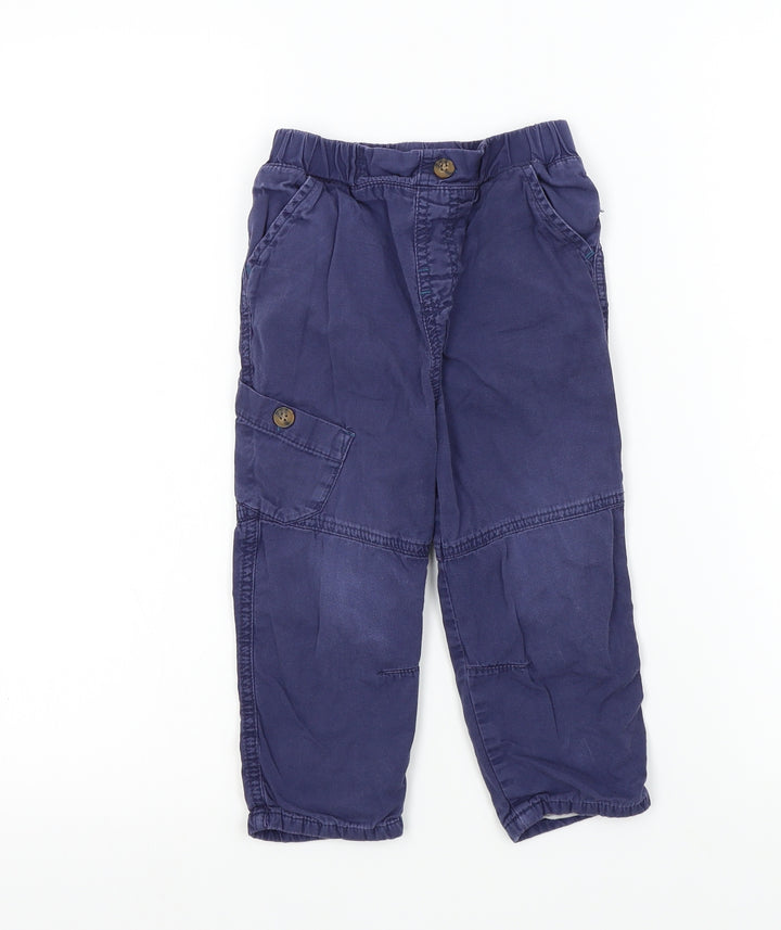 M&Co Boys Blue Colourblock  Cargo Trousers Size 18-24 Months