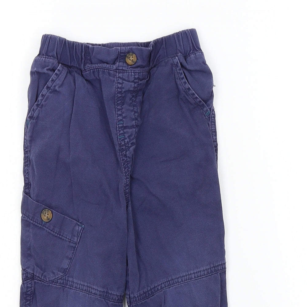 M&Co Boys Blue Colourblock  Cargo Trousers Size 18-24 Months