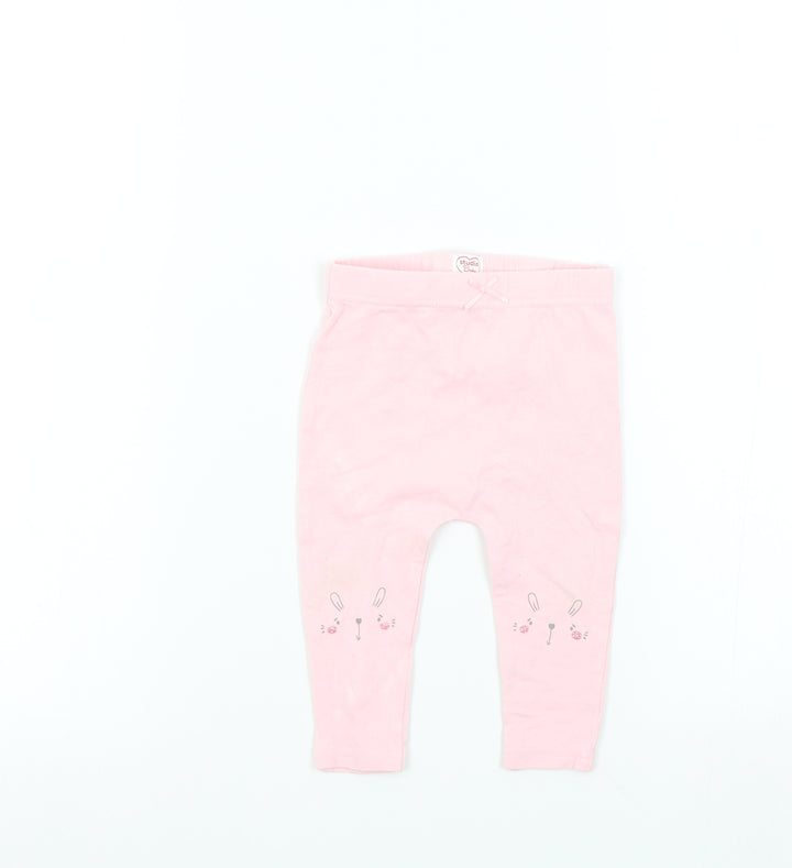 Studio Girls Pink Colourblock  Jogger Leggings Size 9-12 Months
