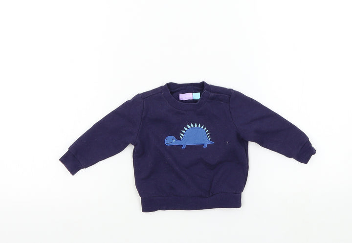 lily&dan Boys Blue Colourblock Pullover Jumper Size 3-6 Months