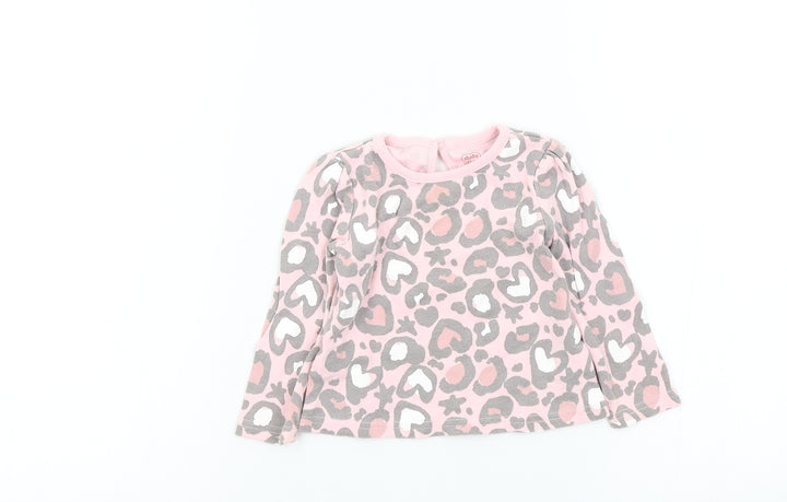 Studio Girls Pink Camouflage Pullover Jumper Size 9-12 Months