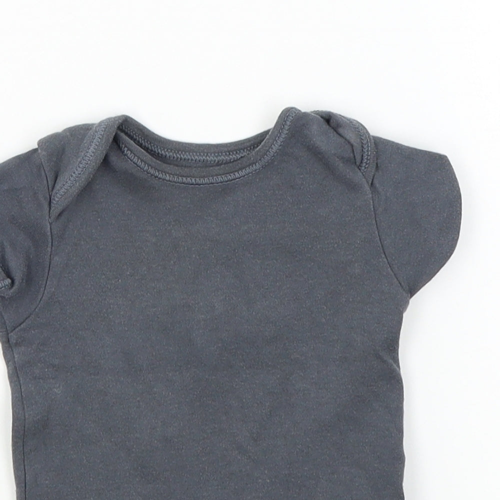 George Baby Grey Colourblock  Babygrow One-Piece Size 3-6 Months