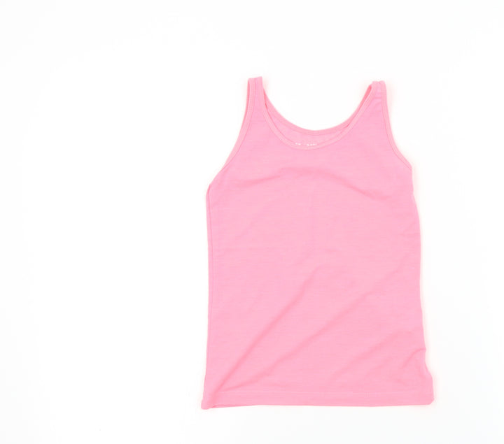 YD Girls Pink Colourblock Basic T-Shirt Size 7-8 Years