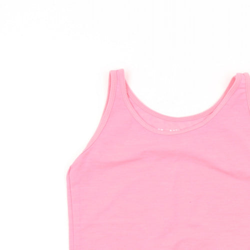 YD Girls Pink Colourblock  Basic T-Shirt Size 7-8 Years