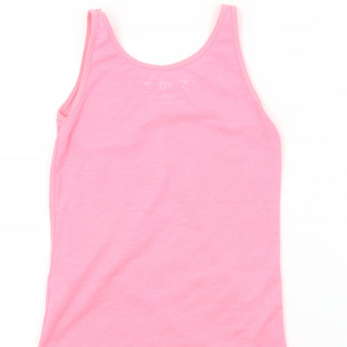 YD Girls Pink Colourblock  Basic T-Shirt Size 7-8 Years