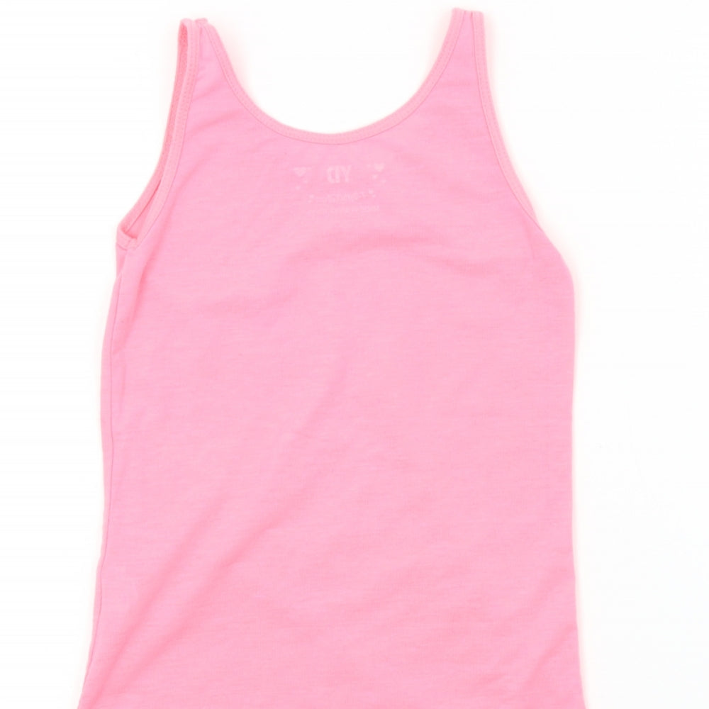 YD Girls Pink Colourblock  Basic T-Shirt Size 7-8 Years