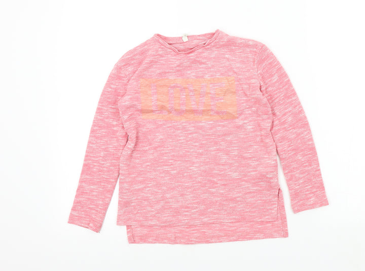 YD Girls Pink Colourblock Pullover Jumper Size 8-9 Years