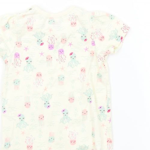 Mini Cuddles Girls Beige Geometric  Basic T-Shirt Size 18-24 Months