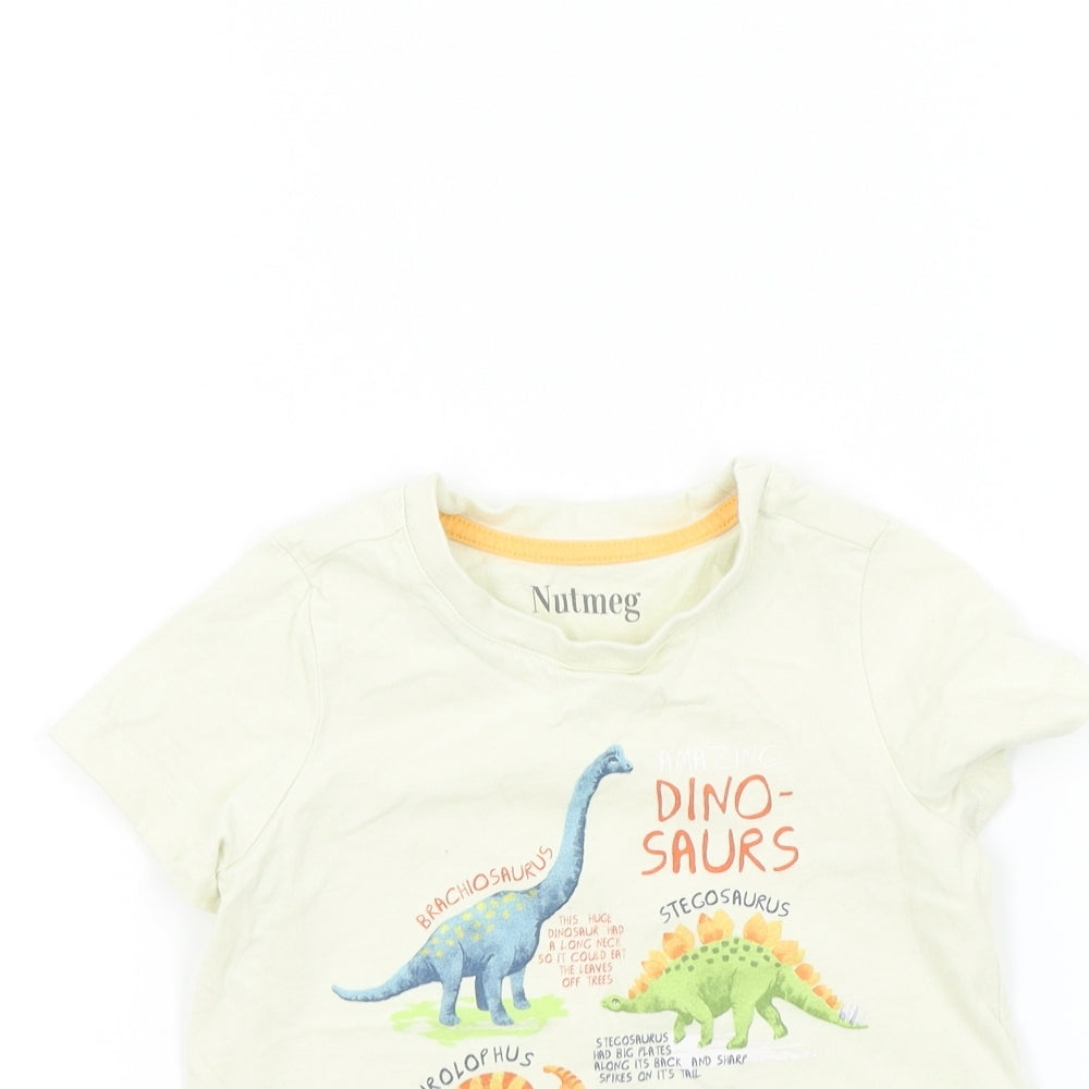 Nutmeg Boys Beige Colourblock  Basic T-Shirt Size 3-4 Years
