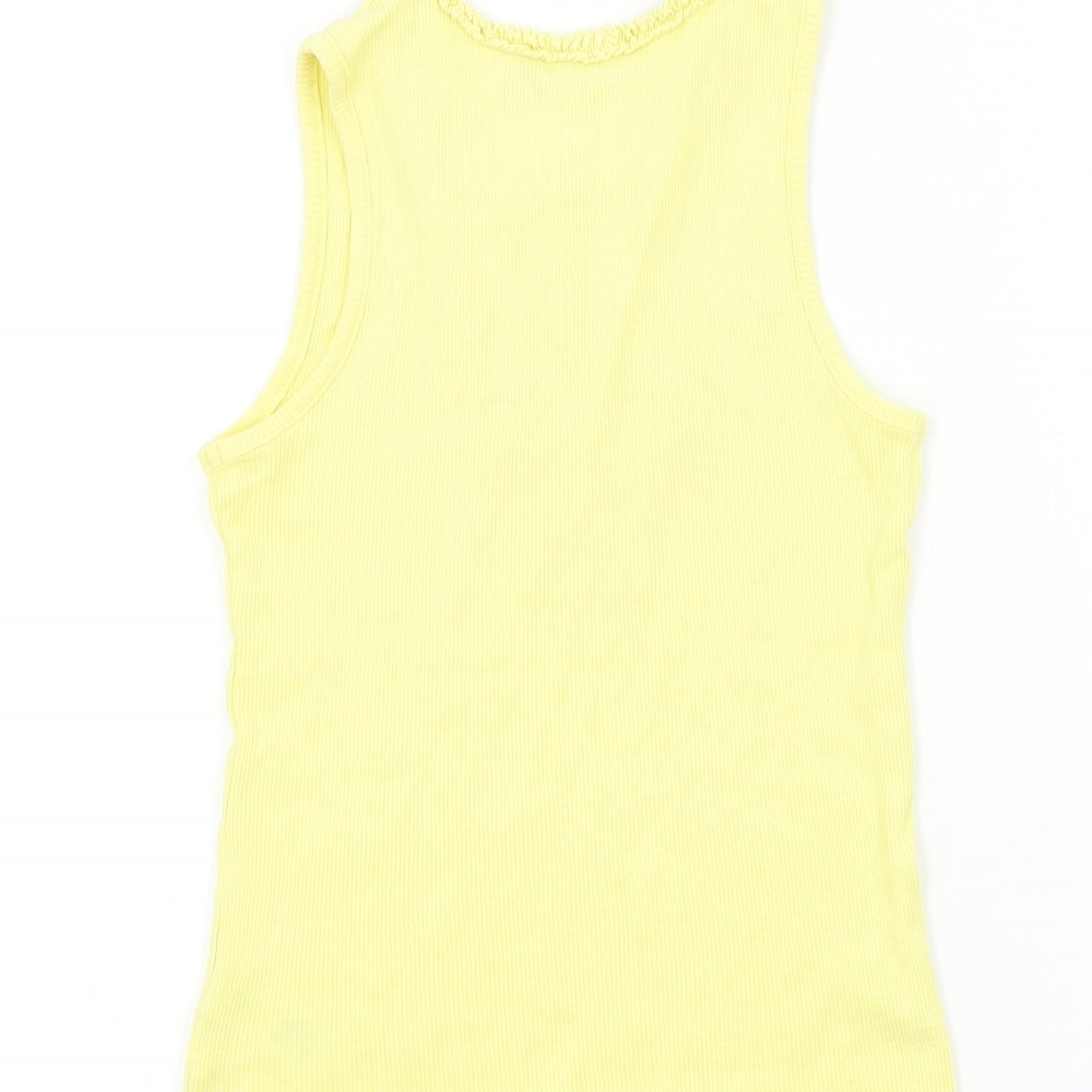 George Girls Yellow Colourblock  Basic T-Shirt Size 8-9 Years