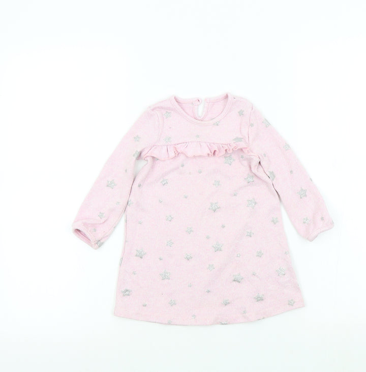 George Girls Pink Colourblock  A-Line  Size 12-18 Months