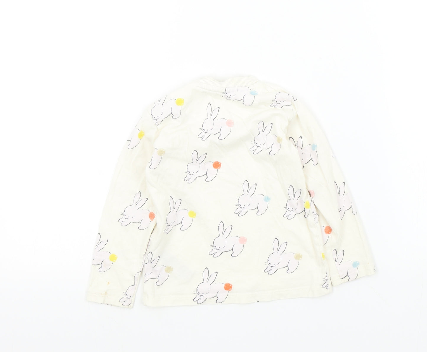 M&S Girls White Geometric  Basic T-Shirt Size 18-24 Months