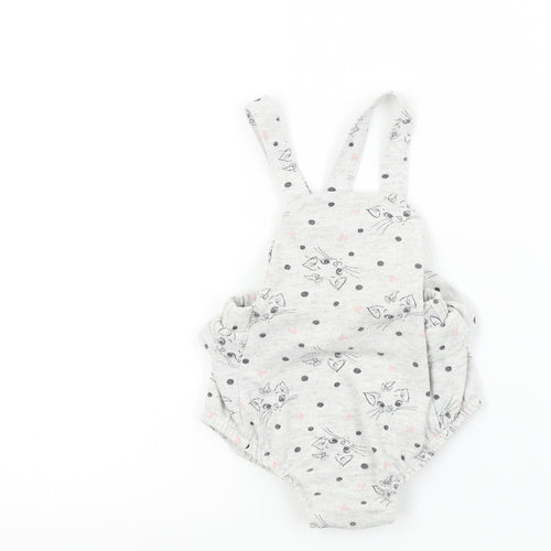 George Girls Grey Colourblock  Dungaree One-Piece Size 12-18 Months