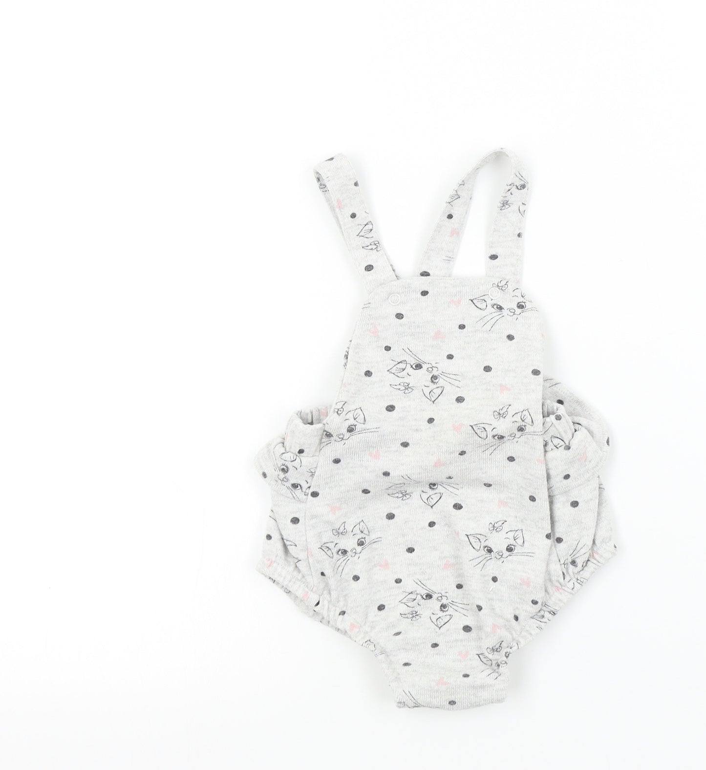 George Girls Grey Colourblock  Dungaree One-Piece Size 12-18 Months