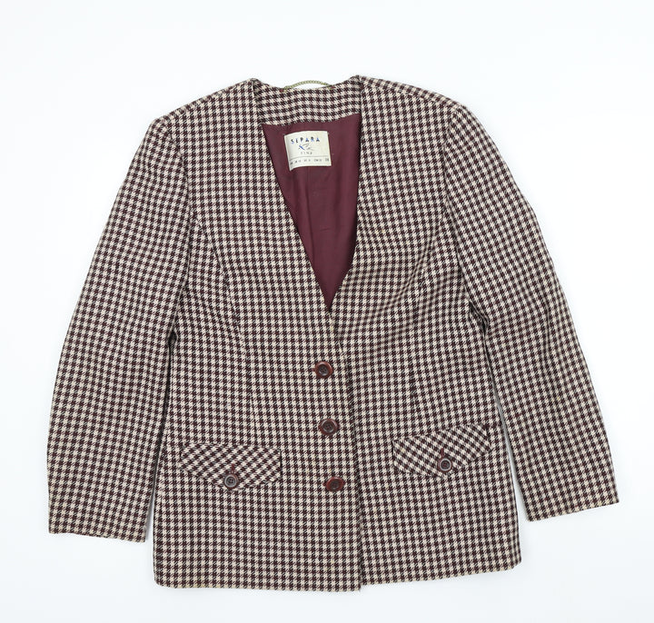separa Womens Purple Geometric  Jacket Blazer Size 12