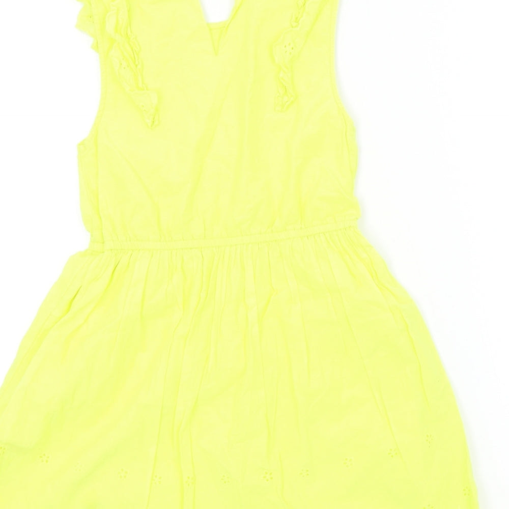George Girls Yellow Colourblock  Fit & Flare  Size 8-9 Years