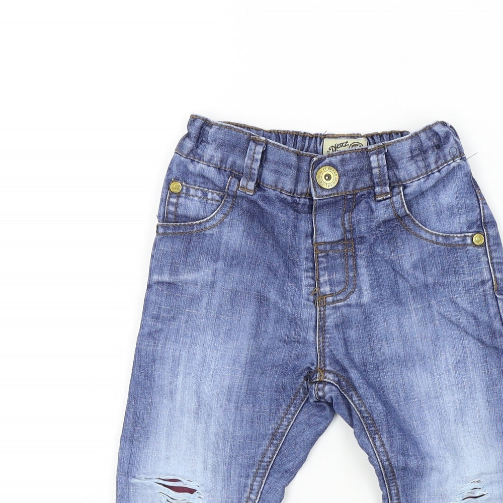 NEXT Boys Blue Colourblock  Capri Jeans Size 12-18 Months