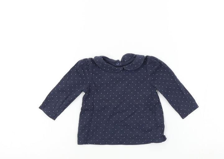 Nutmeg Girls Blue Colourblock  Basic T-Shirt Size 3-6 Months