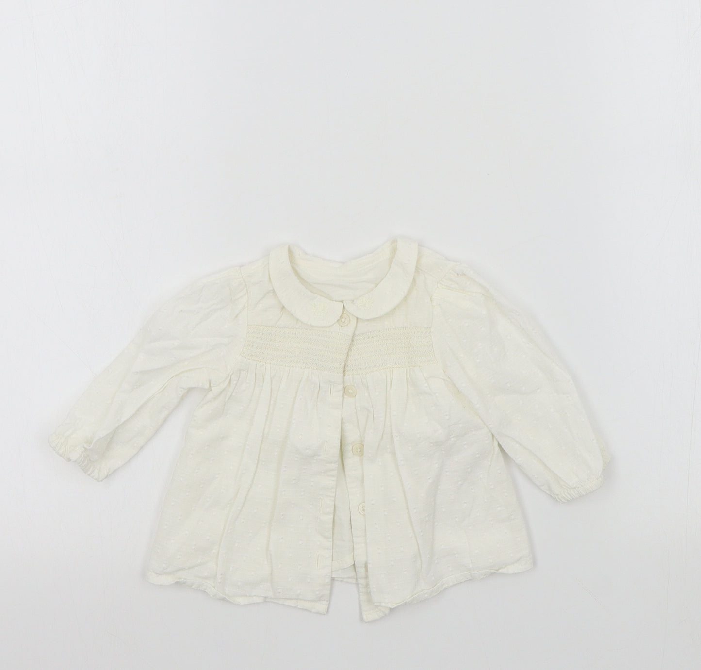 TU Girls White Colourblock  Basic Button-Up Size 24 Months