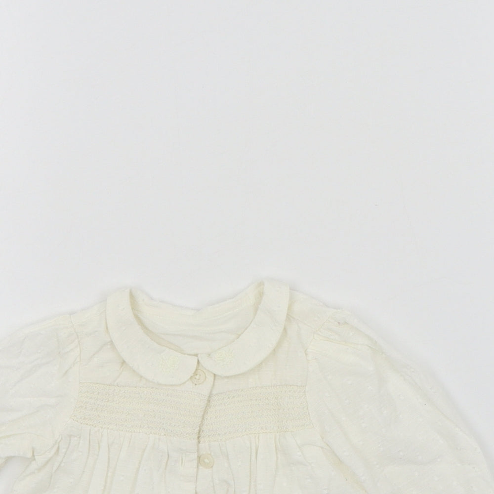 TU Girls White Colourblock  Basic Button-Up Size 24 Months